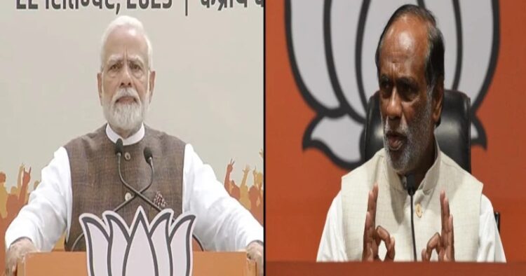 Prime Minister Narendra Modi (Left), BJP's OBC Morcha L Laxman (Right)