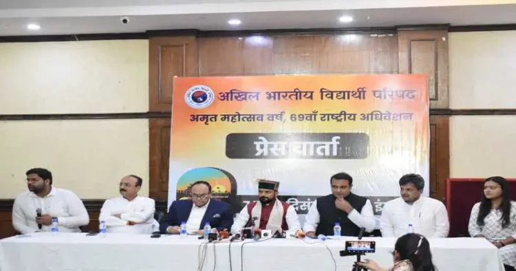 Press Conference organised by ABVP ahead of the National Conference that will be held frm December 7-10, 2023