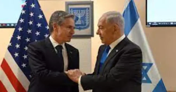 (Left) US Secretary of State Antony Blinken (Right)  Israeli Prime Minister Benjamin Netanyahu