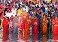 Devotees offer prayers to the setting sun on the banks of the river Brahmaputra (Representative image)