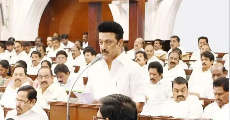 Chief Minister MK Stalin addressing the assembly