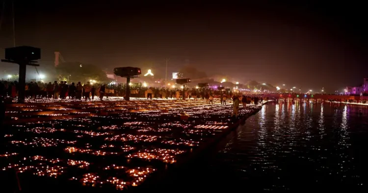 Around 25 lakh earthen lamps lit up during Deepotsav celebrations in Ayodhya on November 11 (ANI Photo)