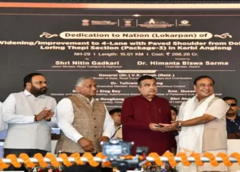 Union Minister of Road Transport & Highways Nitin Gadkari, in presence of Chief Minister Himanta Biswa Sarma lays foundation stones of national highway projects worth Rs 17,500 crore