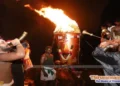 Lighting of the maha deepam atop the hill