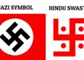 Left: Hakenkreuz (Nazi Germany), Right: Vedic Swastika