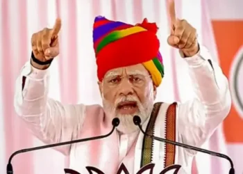 Prime Minister Narendra Modi addressing a gathering in poll-bound Rajasthan