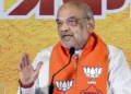 Union Home Minister Amit Shah addressing the press conference in Jaipur, Rajasthan