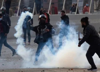 Protesters in Nepal using tear gas (Representative Image)