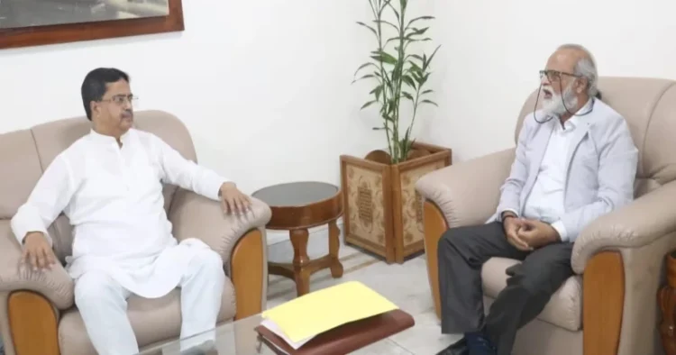 A.K. Mishra, retired IPS and Adviser (Northeast) of the Union Ministry of Home Affairs (MHA), meets Tripura Chief Minister Prof. Dr Manik Saha