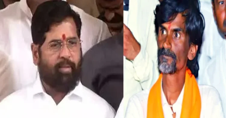 Maharashtra CM Eknath Shinde (Left), Maratha Reservation activist Manoj Jarange Patil (Right)