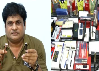 Tushar Kanta Das and his pen collection