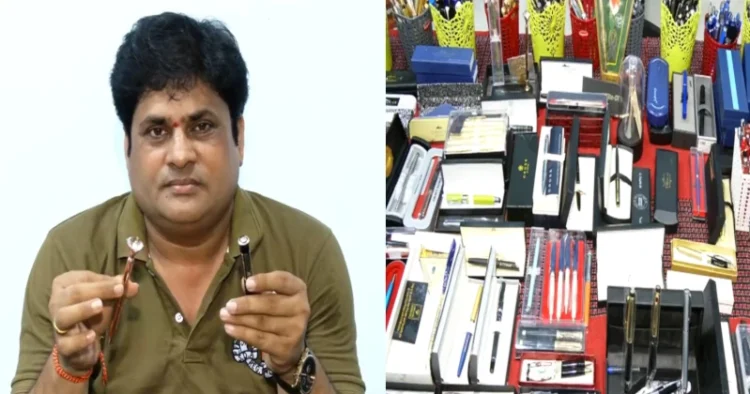 Tushar Kanta Das and his pen collection