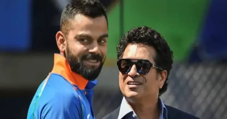 (Left) Indian Cricketer Virat Kohli (Right) Legendary Sachin Tendulkar