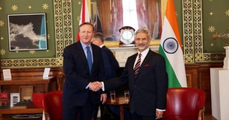 UK Foreign Secretary David Cameron and External Affairs Minister S Jaishankar