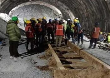 Rescue operation underway after a portion of a tunnel under construction collapsed in Uttarkashi district