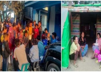 Myanmar nationals taking shelter in the Zokhawthar area of Mizoram