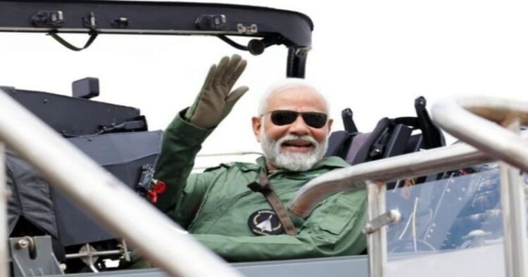 PM Modi taking a sortie in Tejas aircraft Bengaluru