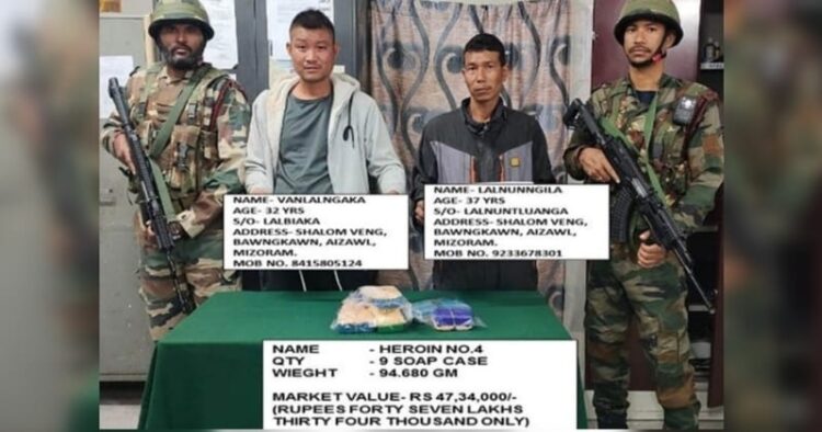 Assam Rifles arrest two smugglers, recover Heroin