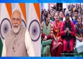 Prime Minister Narendra Modi interacts with beneficiaries of the Viksit Bharat Sankalp Yatra