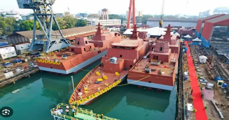 Three anti-submarine warfare ships launched at Cochin Shipyard
