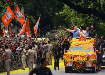A representation image featuring Prime Minister Narendra Modi addressing a road show in Bengaluru (ABP News)