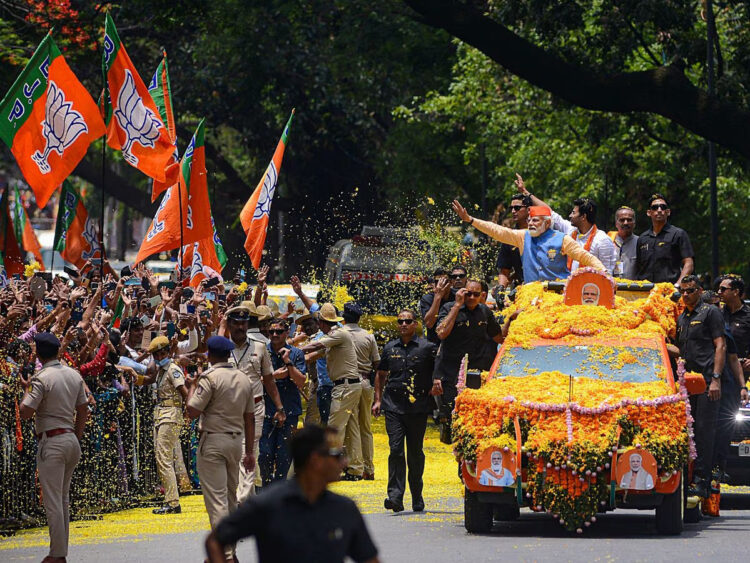 A representation image featuring Prime Minister Narendra Modi addressing a road show in Bengaluru (ABP News)