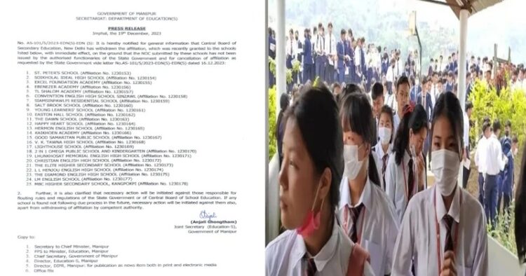 CBSE Disaffiliates 25 Manipur schools