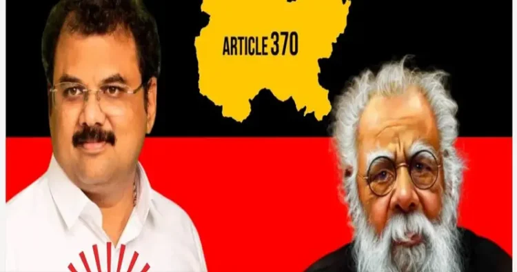 (Left) DMK MP Abdulla’controversial remark on Article 370