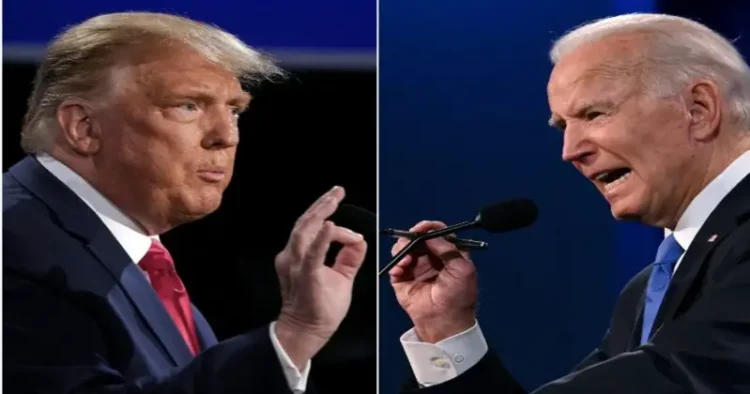 (Left) Donald Trump (Right)US President Joe Biden