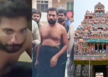 Injured Devotee at Sri Rangam Mandir