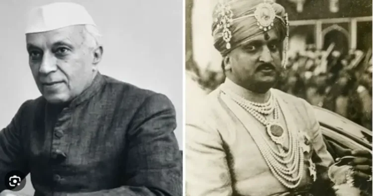 (Left) Jawaharlal Nehru (Right) Raja Hari Singh