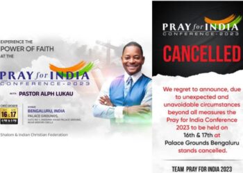 Pastor invited in the prayer meeting (left) and post informing about the cancellation of the event (Right) (Source: X)