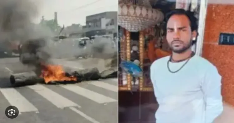 (Left) Violence in Gopalganj (Right) Priest Manoj Kumar killed brutally