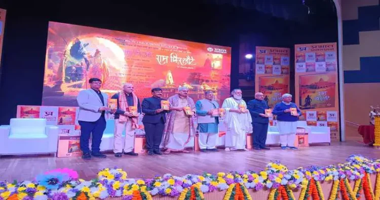 Rashtriya Swayamsevak Sangh's Sarkaryavah Dattatreya Hosabale at the release of the book  'Ram Phir Laute' (‘Ram returned again’)  by Senior Journalist Hemant Sharma