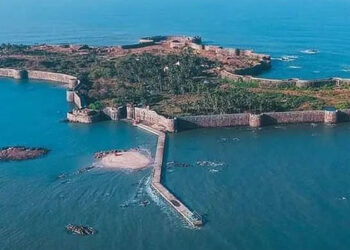 Aerial View of Sindhudurg Fort, Maharashtra