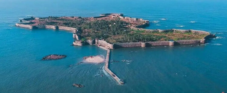 Aerial View of Sindhudurg Fort, Maharashtra