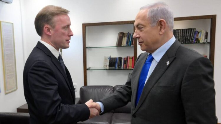 Left: USA National Security Advisor Jake Sullivan, Right: Israeli PM Benjamin Netanyahu