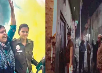 Parliament Security Breach accused Neelam Azad (Left), Delhi Police search Neelam's residence in Jind (Right)