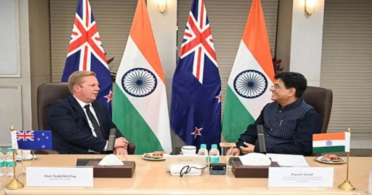 Union Minister of Commerce and Industry, Piyush Goyal with New Zealand Minister for Trade, Todd McClay