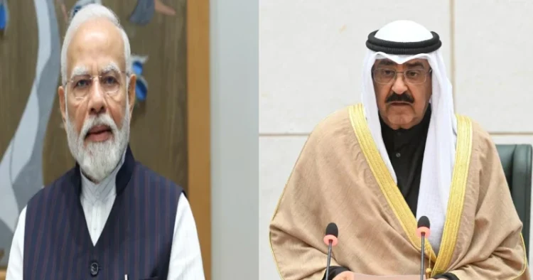 Prime Minister Narendra Modi (Left), Sheikh Mishal Al-Ahmad (Right)