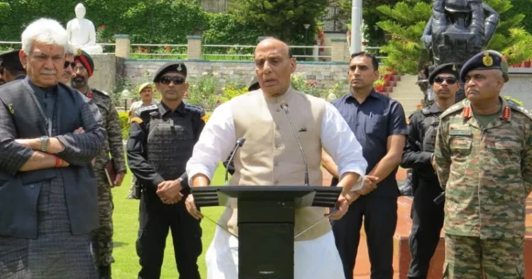 Defence Minister Rajnath Singh, in his address at Rajouri in Jammu