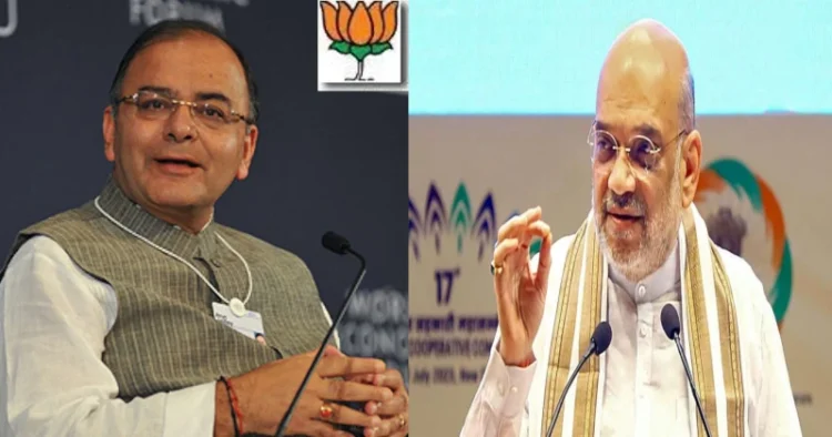 Former Finance Minister Arun Jaitley (Left), Union Home Minister Amit Shah (Right)