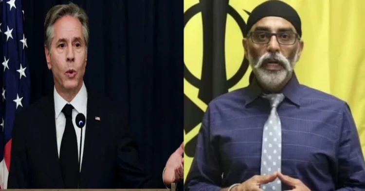 US Secretary of State Antony Blinken (Left), Sikh separatist Gurpatwant Pannun