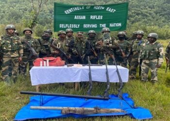 Weapons recovered by security forces in Manipur