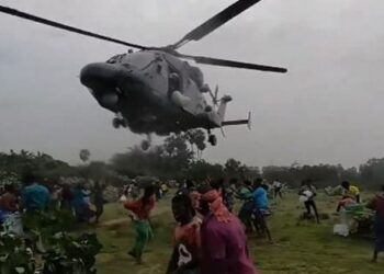 Indian Navy carrying out rescue operations in flood-affected areas