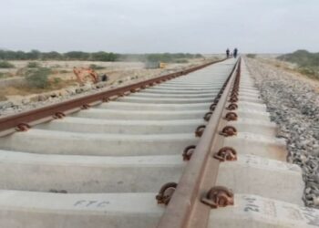 Work in progress for India's first high-speed railway trial track 