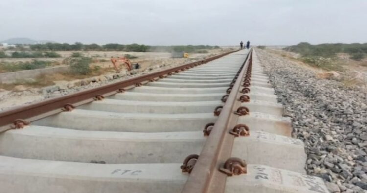 Work in progress for India's first high-speed railway trial track 