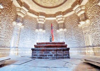 The sanctum sanctorum (Garbh Griha) of Shri Ram Mandir in Ayodhya which is to be inaugurated on January 22, 2024 (Jagran)