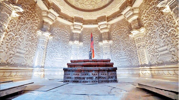 The sanctum sanctorum (Garbh Griha) of Shri Ram Mandir in Ayodhya which is to be inaugurated on January 22, 2024 (Jagran)