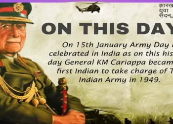 General KM Cariappa:He took over as the first Commander-in-Chief of the Indian Army from General Sir Francis Butcher, the last British Commander-in-Chief of India, on 15 January 1949.